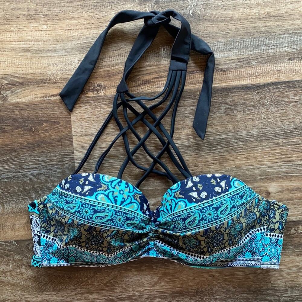 Perfectly Suited Paisley Strappy Bikini Top Size Medium